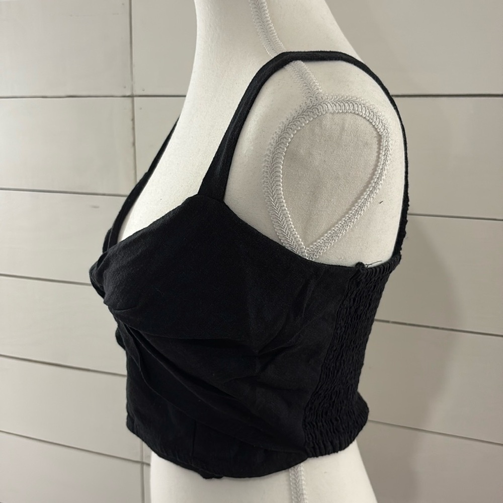 Knotted Linen Crop Top